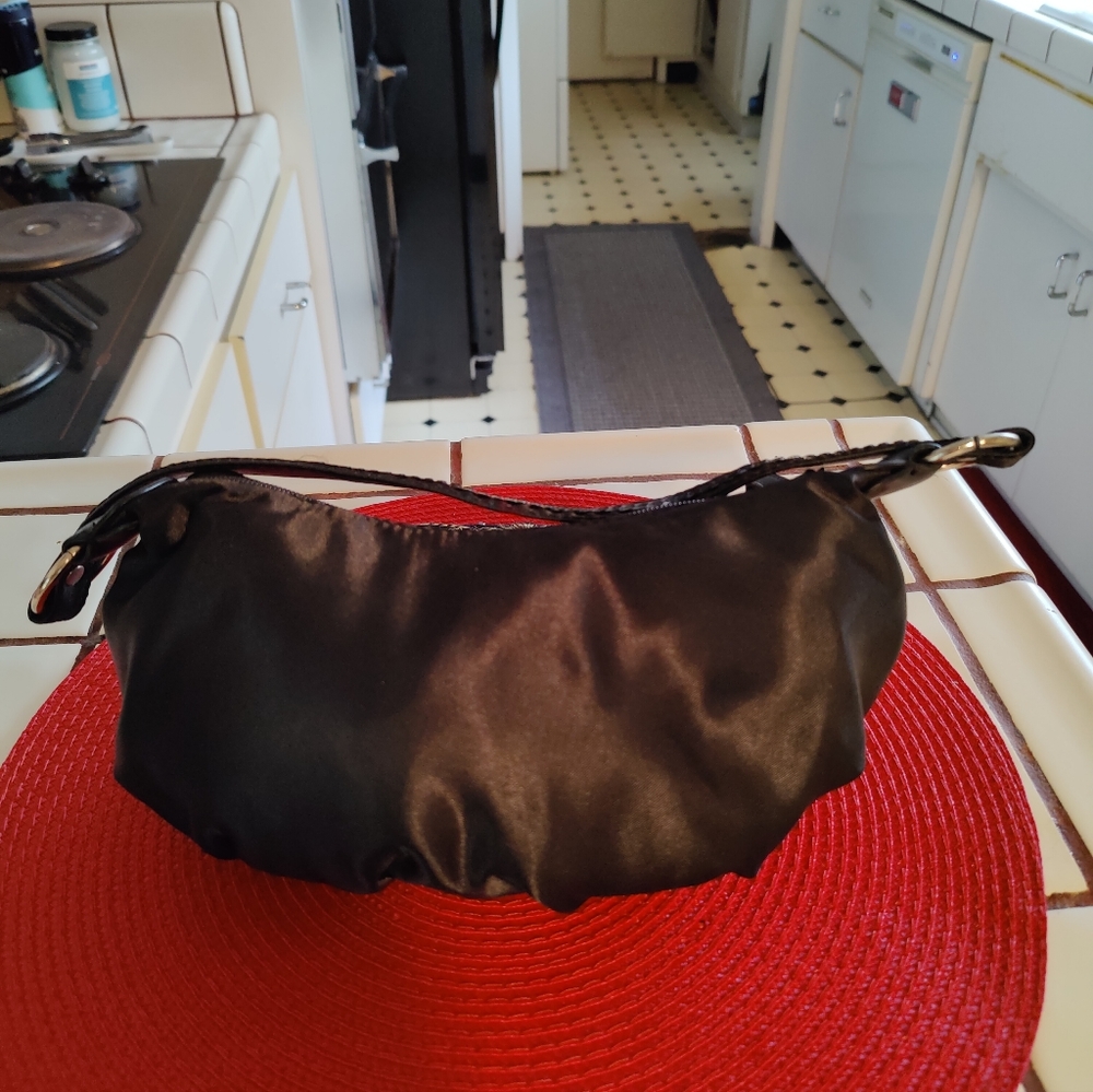 Vintage black satin purse